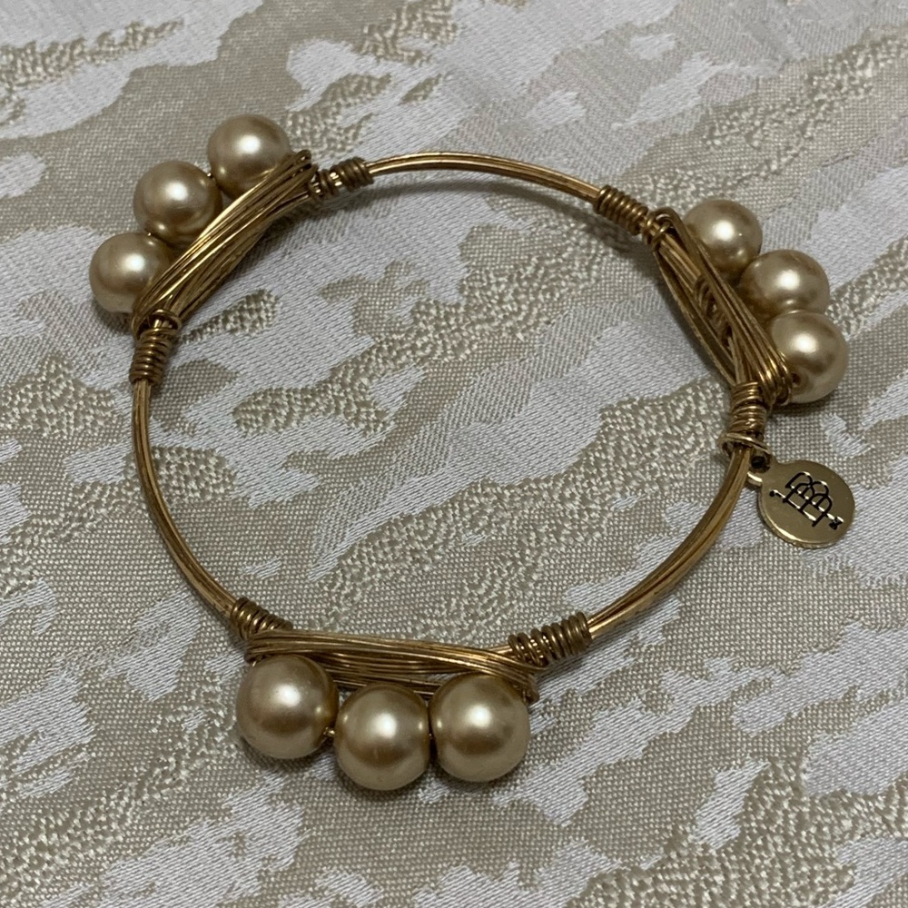 Bourbon and Bowties Gold Pearl Bracelet